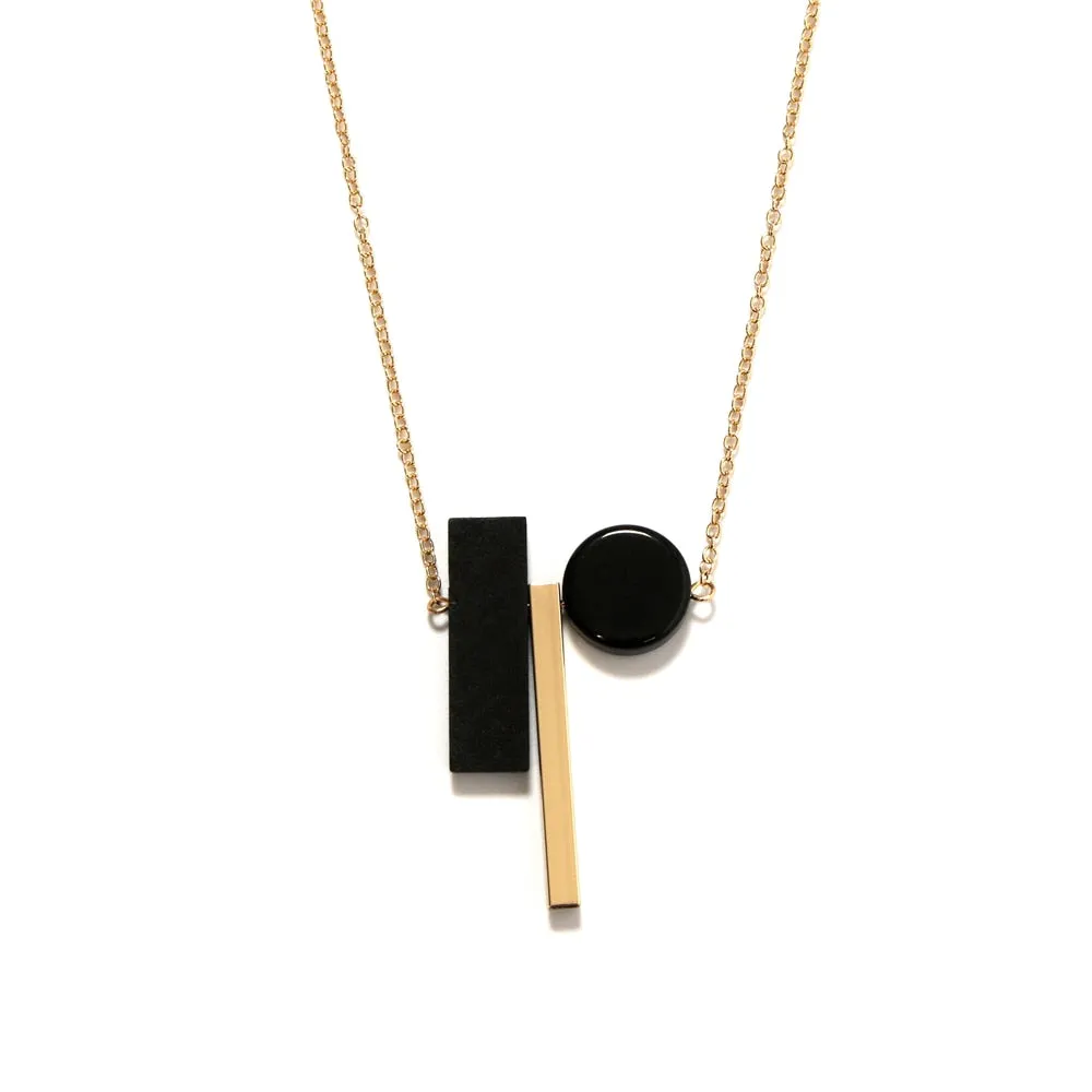 New Geometric Wooden Resin Long Chain