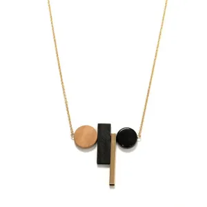 New Geometric Wooden Resin Long Chain