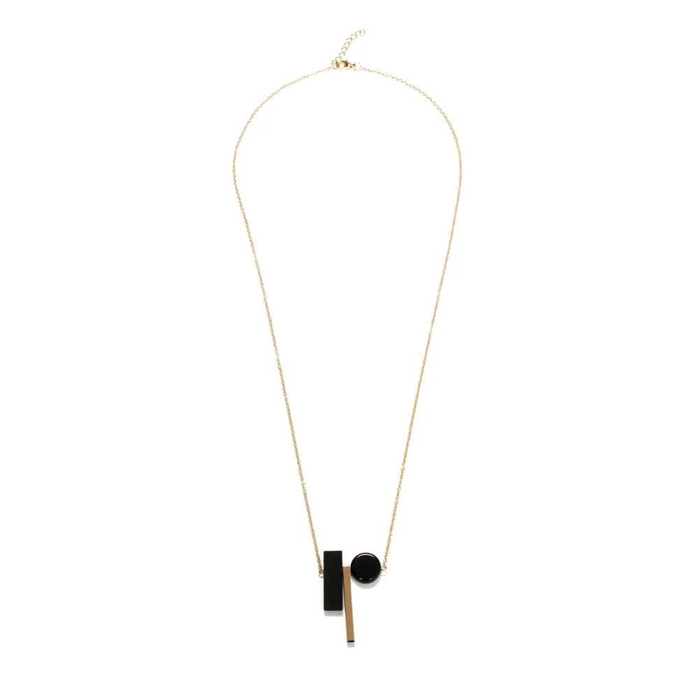 New Geometric Wooden Resin Long Chain
