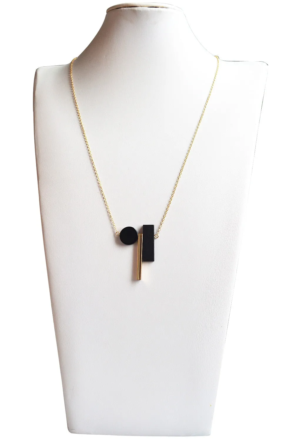 New Geometric Wooden Resin Long Chain