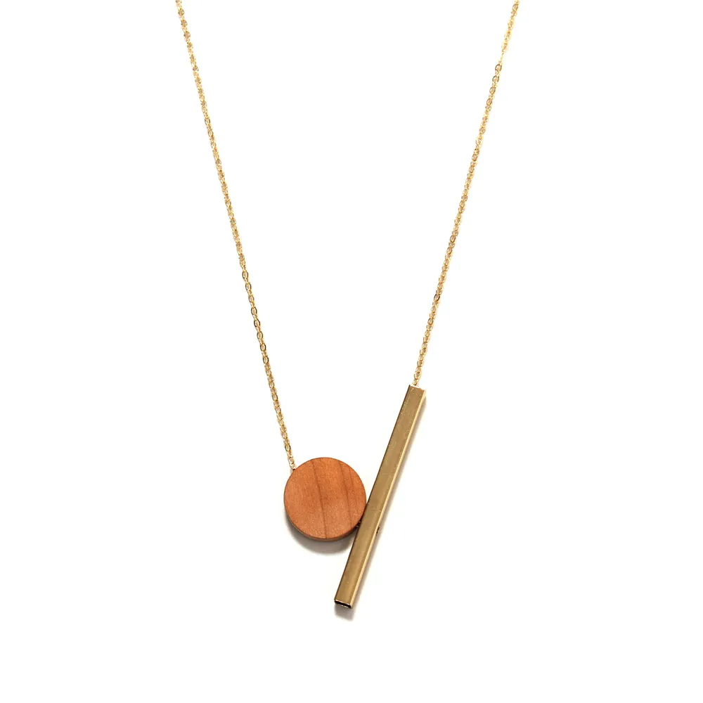 New Geometric Wooden Resin Long Chain