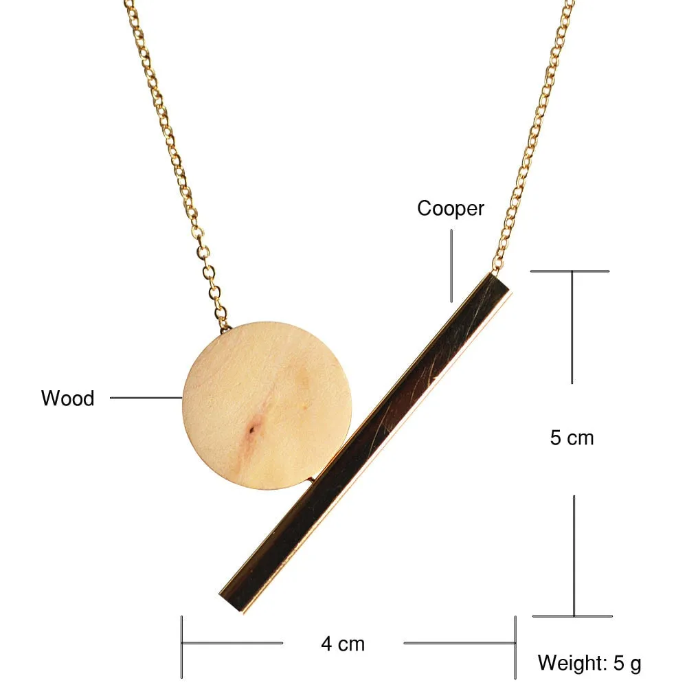 New Geometric Wooden Resin Long Chain