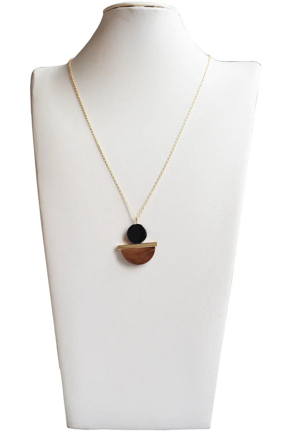 New Geometric Wooden Resin Long Chain