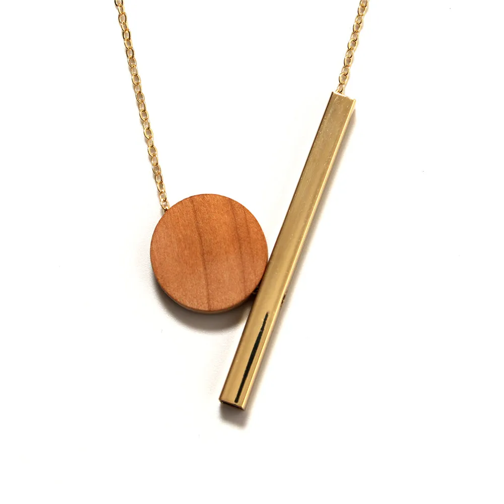 New Geometric Wooden Resin Long Chain