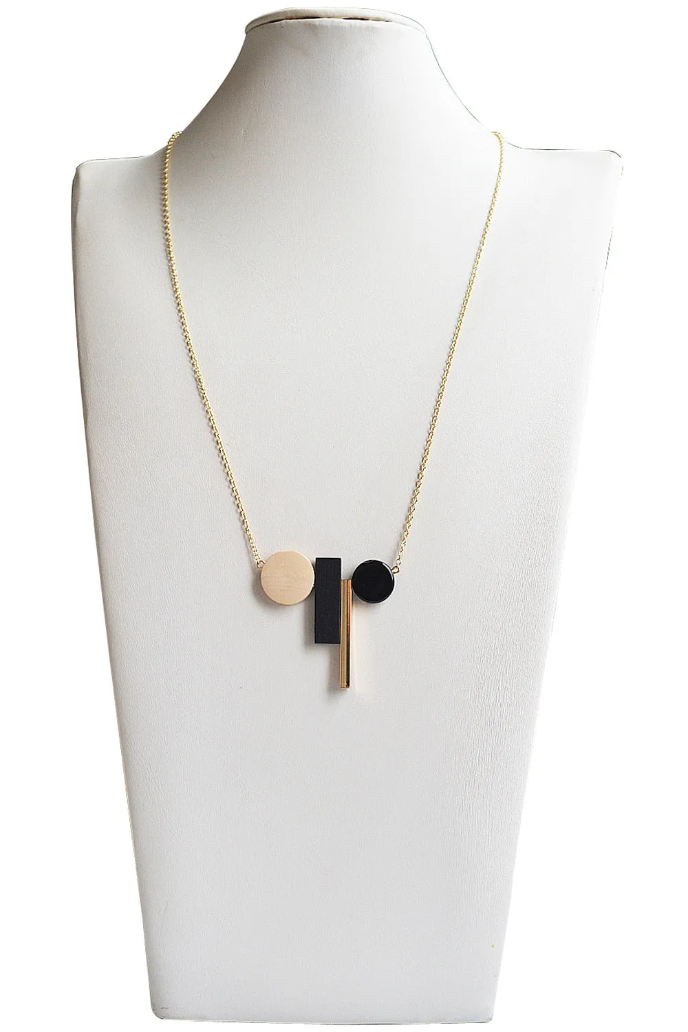 New Geometric Wooden Resin Long Chain