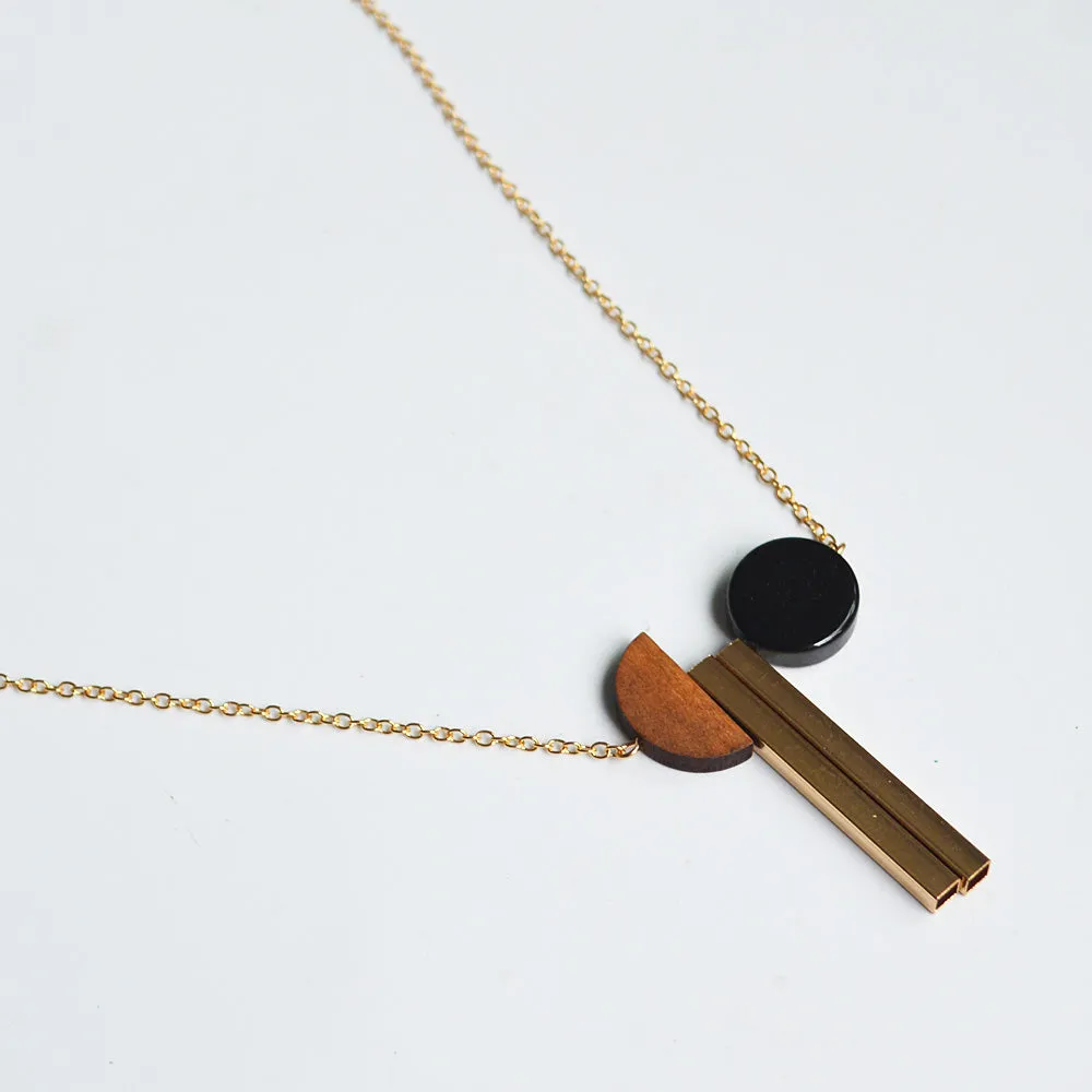 New Geometric Wooden Resin Long Chain