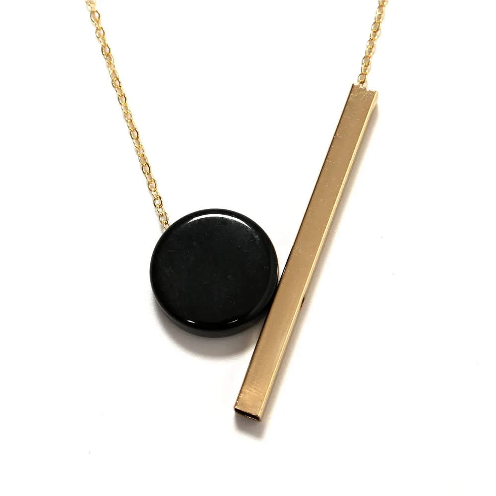 New Geometric Wooden Resin Long Chain