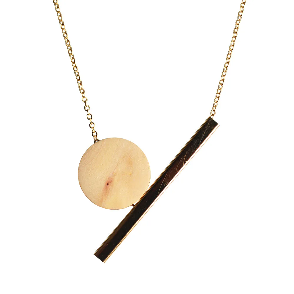 New Geometric Wooden Resin Long Chain