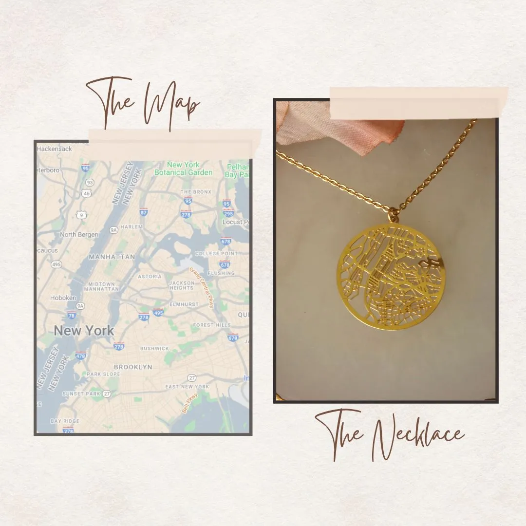 New York Gold - City Map Necklace