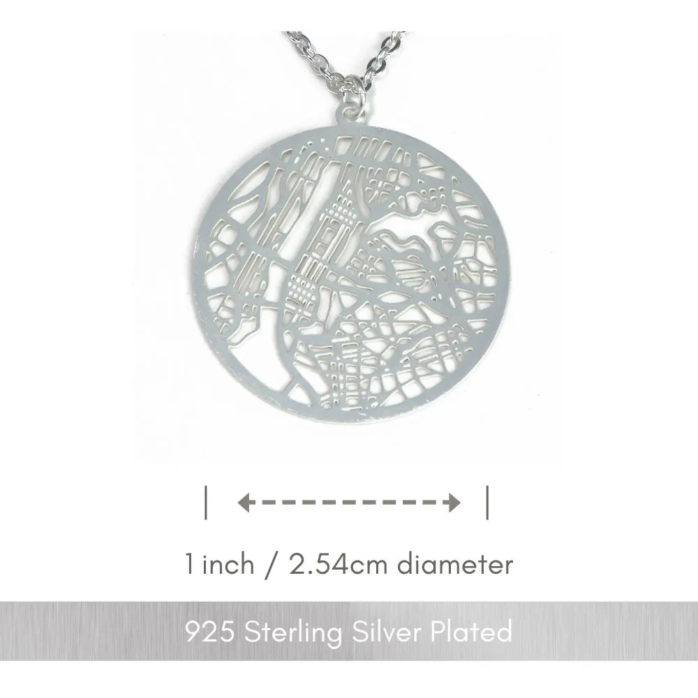 New York Silver - City Map Necklace