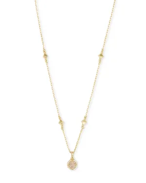 Nola Gold Pendant Necklace in Iridescent Drusy