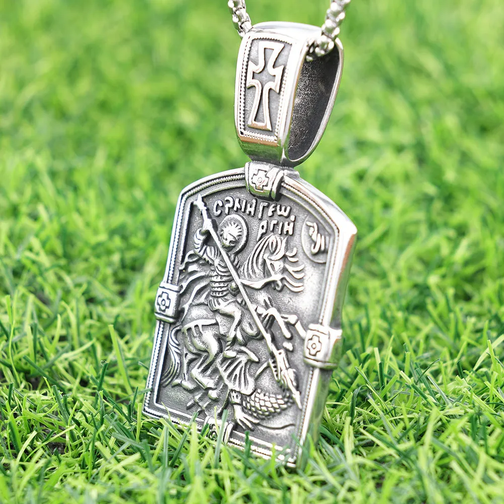 Nordic Mythology Retro Viking Style Cross Knight Stainless Steel Polished Tag
