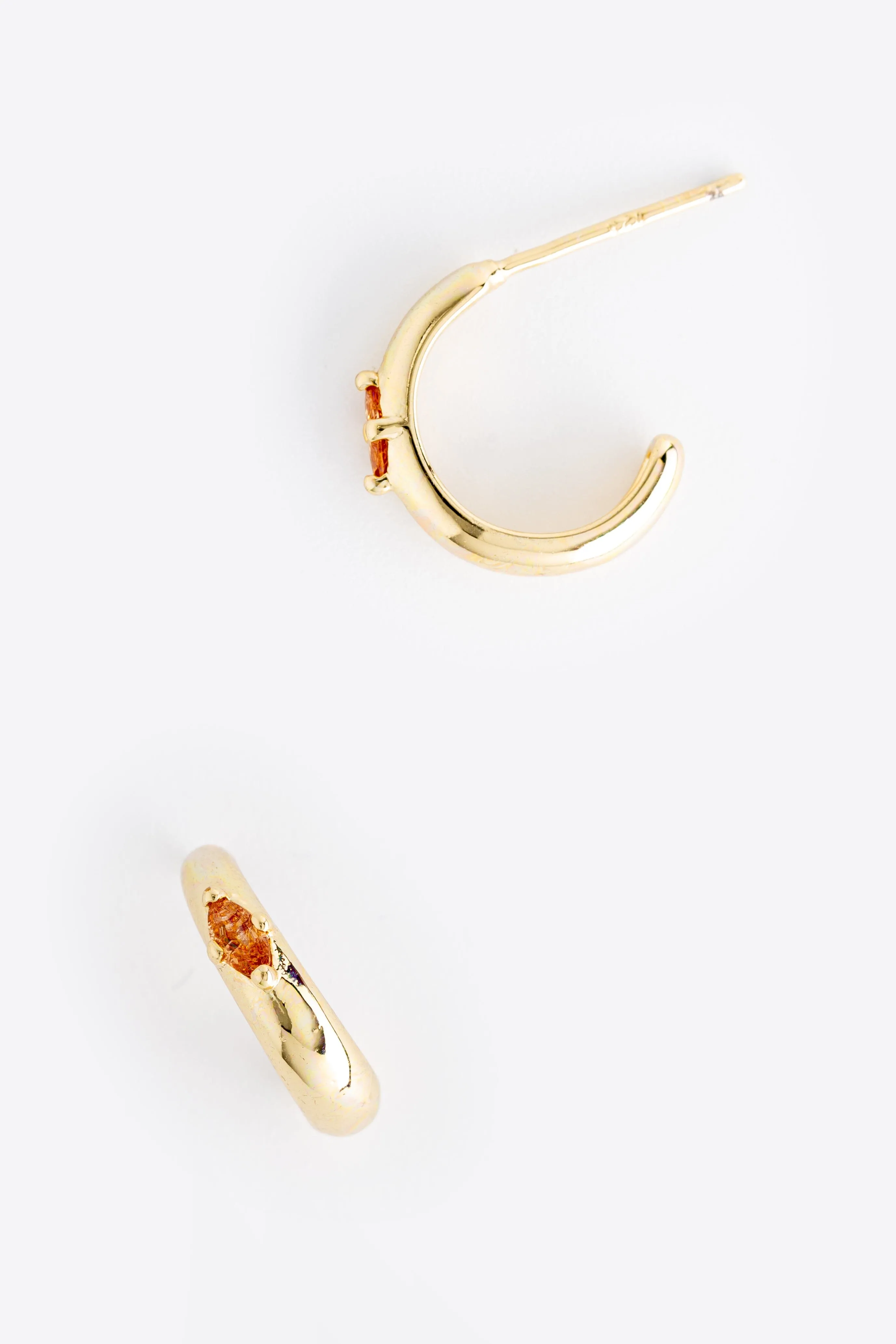 November Yellow Topaz J-Hoop Earrings