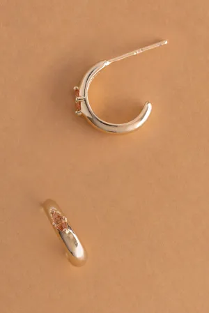 November Yellow Topaz J-Hoop Earrings