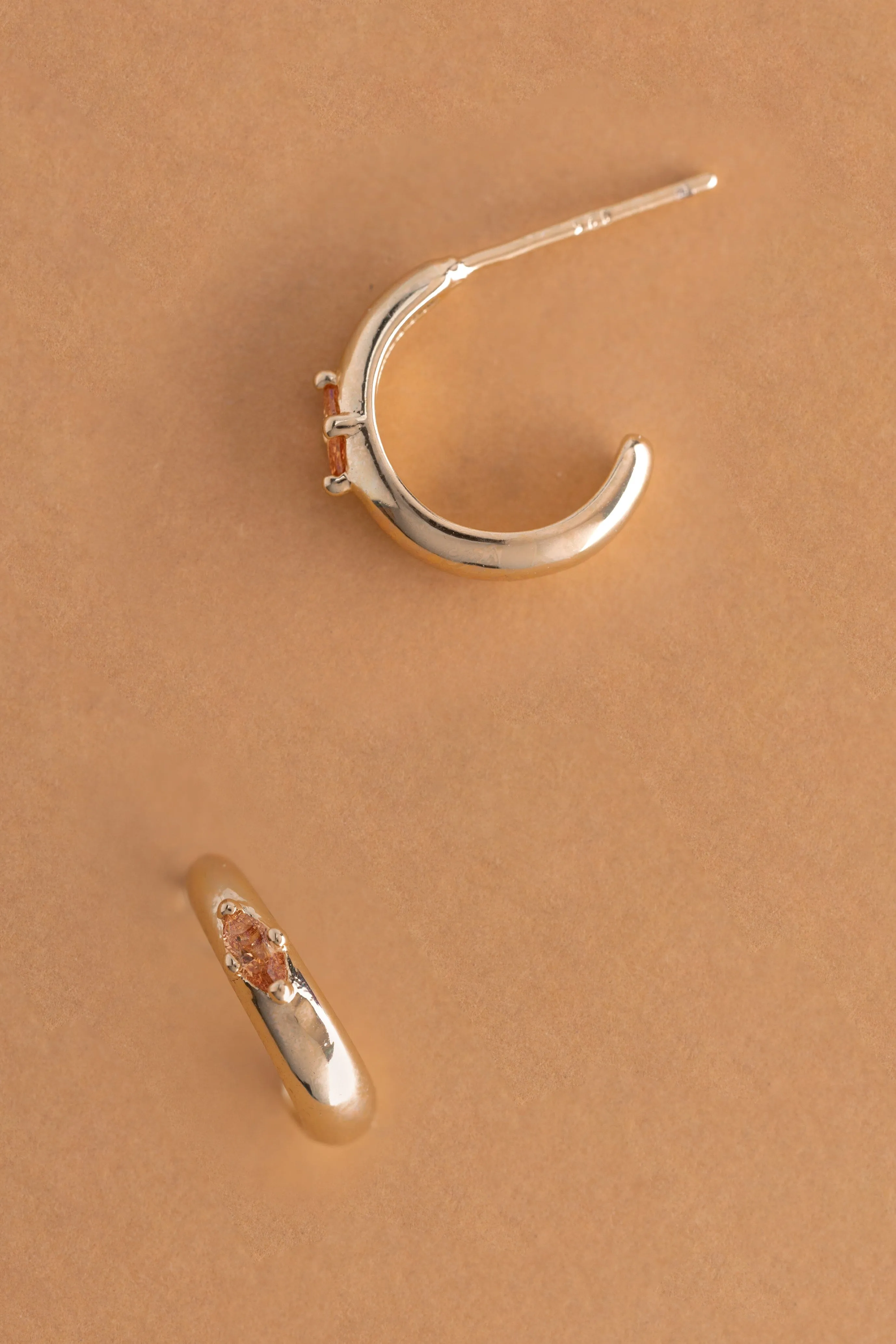 November Yellow Topaz J-Hoop Earrings
