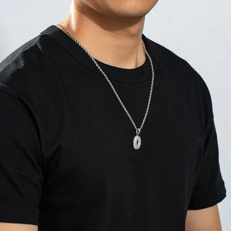 Number 0 Created Diamond  Hip Hop Pendant Necklace 23.62''