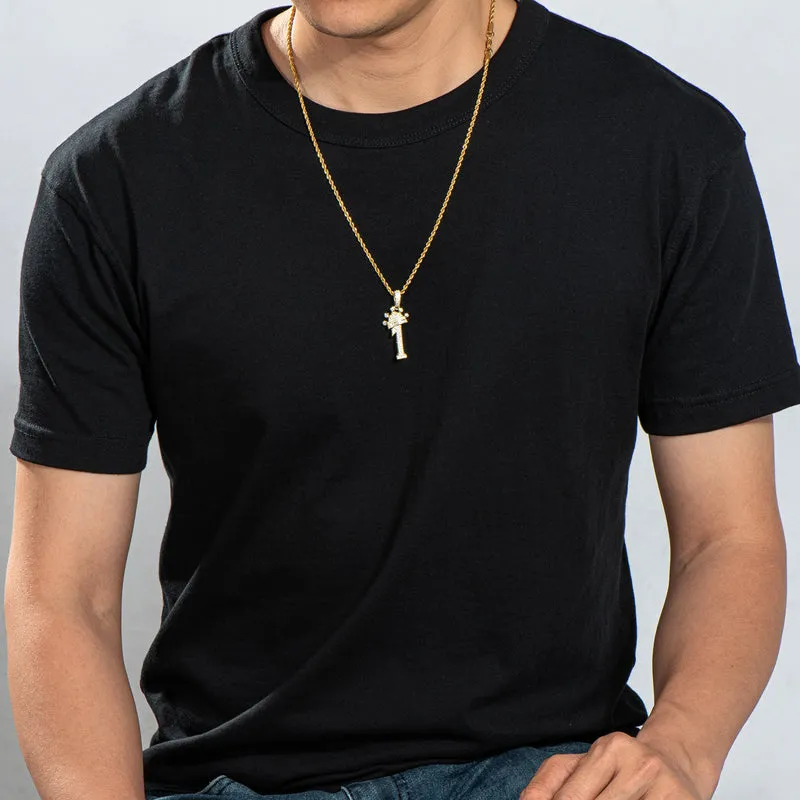 Number 1 Hip Hop Created Diamond Pendant Necklace 23.62''