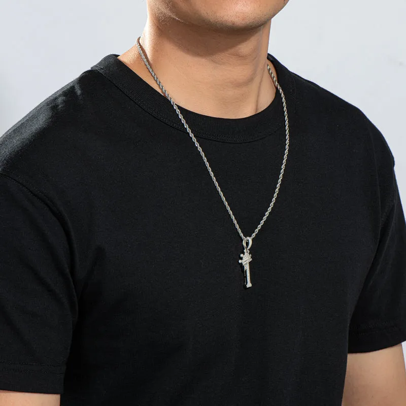 Number 1 Hip Hop Created Diamond Pendant Necklace 23.62''