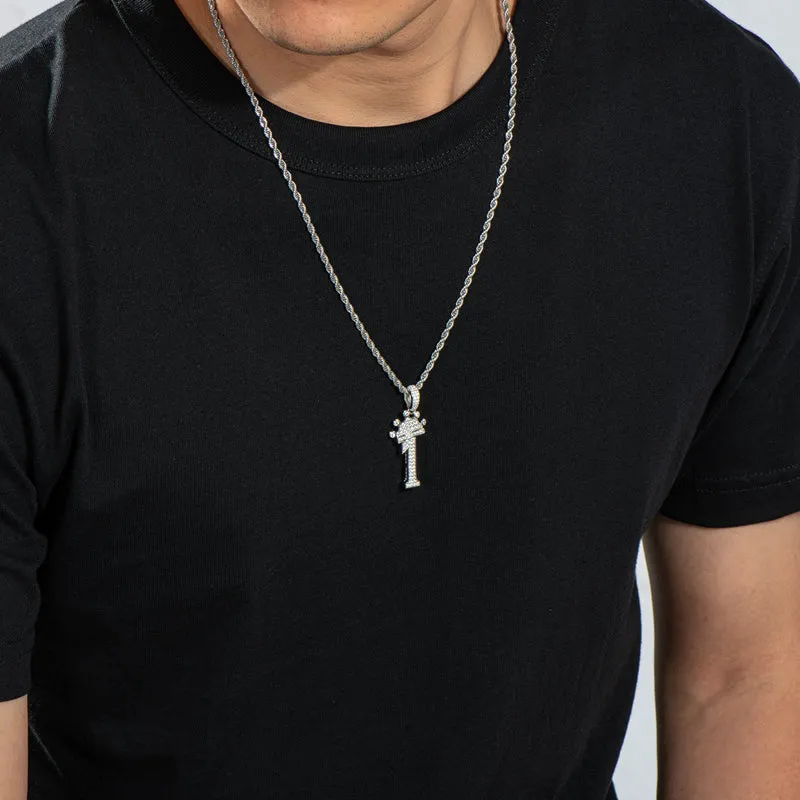 Number 1 Hip Hop Created Diamond Pendant Necklace 23.62''