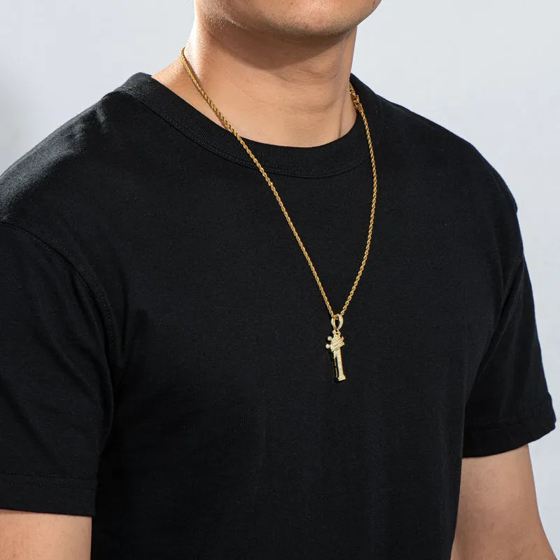 Number 1 Hip Hop Created Diamond Pendant Necklace 23.62''