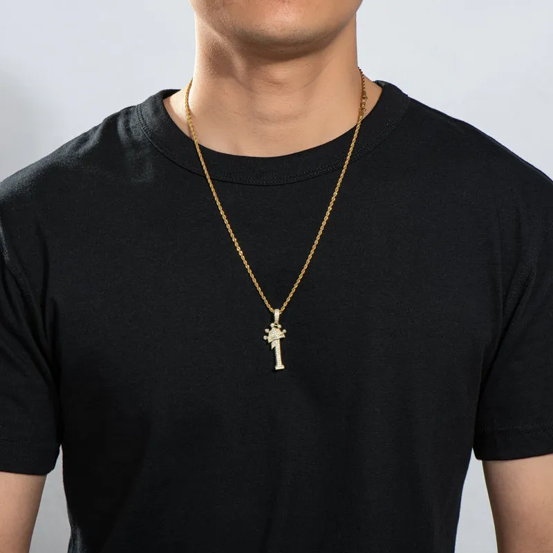 Number 1 Hip Hop Created Diamond Pendant Necklace 23.62''