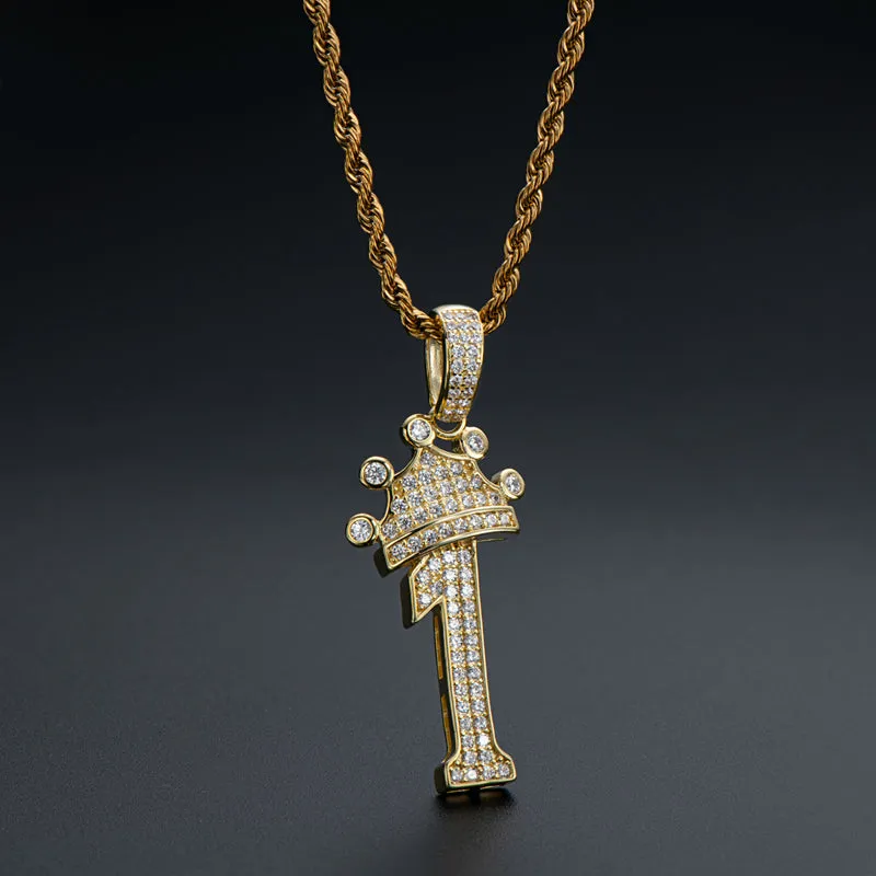 Number 1 Hip Hop Created Diamond Pendant Necklace 23.62''