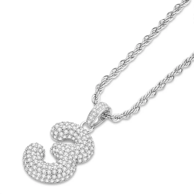 Number 3 Created Diamond Hip-Hop Pendant Necklace 23.62''