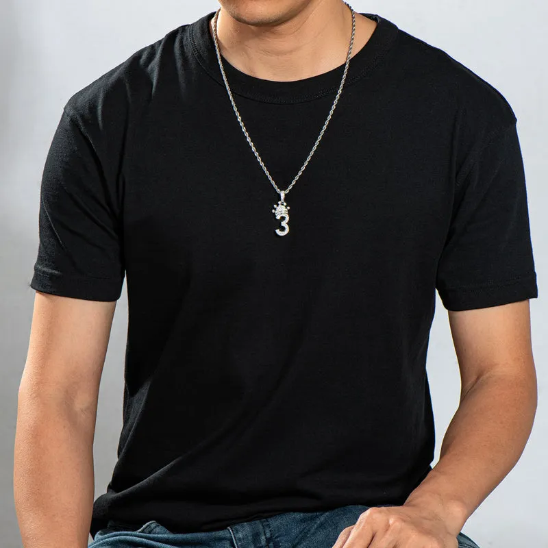 Number 3 Hip Hop Created Diamond Pendant Necklace 23.62''