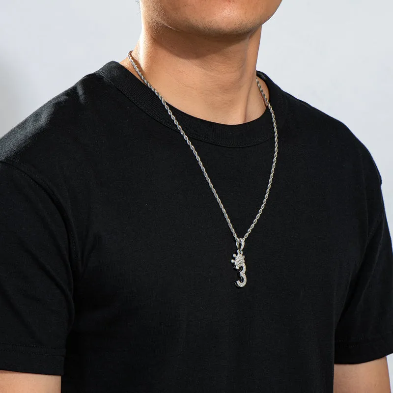 Number 3 Hip Hop Created Diamond Pendant Necklace 23.62''