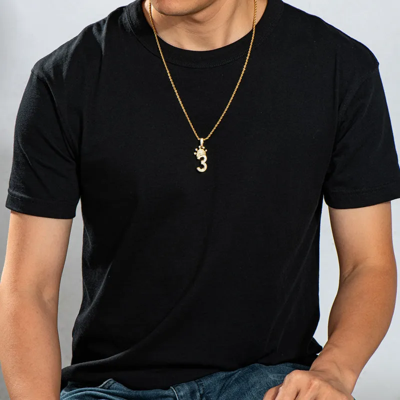 Number 3 Hip Hop Created Diamond Pendant Necklace 23.62''