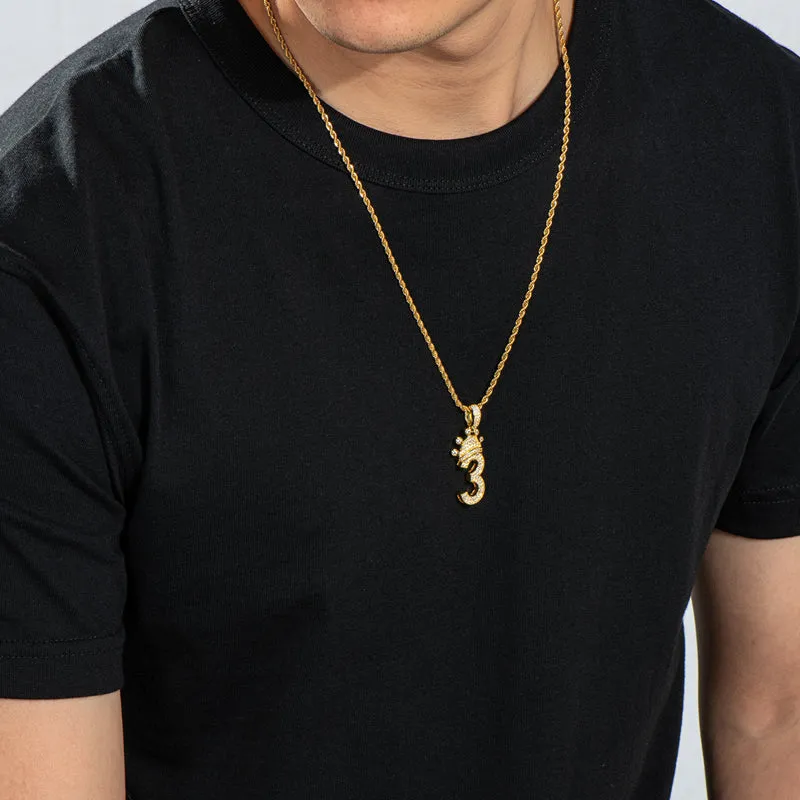 Number 3 Hip Hop Created Diamond Pendant Necklace 23.62''