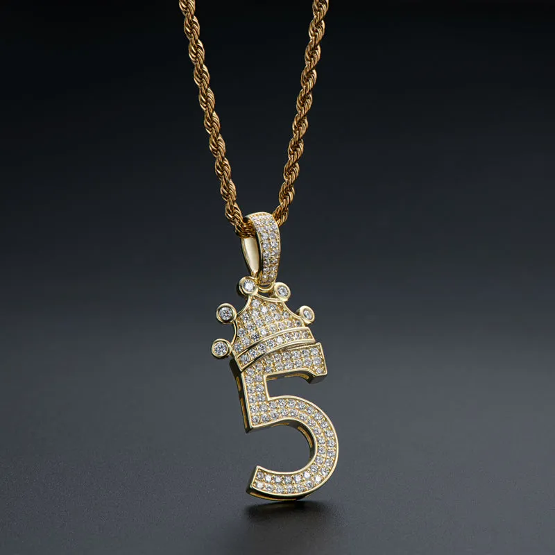Number 5 Hip Hop Created Diamond Pendant Necklace 23.62''