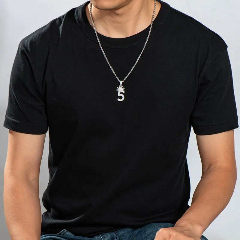 Number 5 Hip Hop Created Diamond Pendant Necklace 23.62''