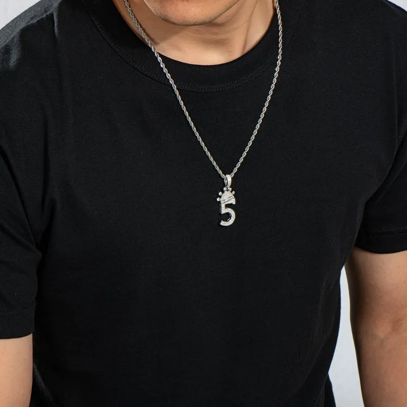 Number 5 Hip Hop Created Diamond Pendant Necklace 23.62''