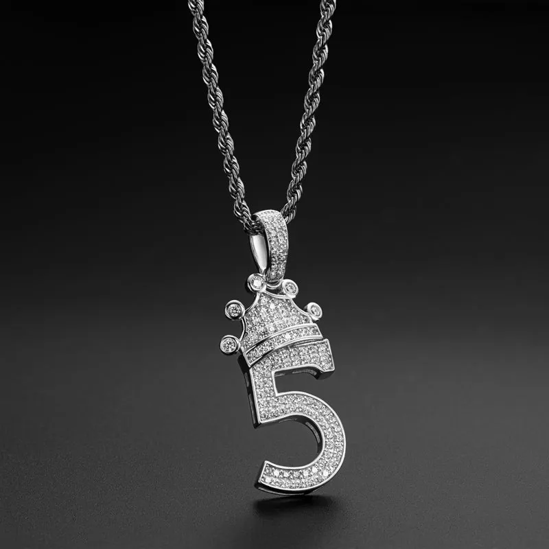 Number 5 Hip Hop Created Diamond Pendant Necklace 23.62''
