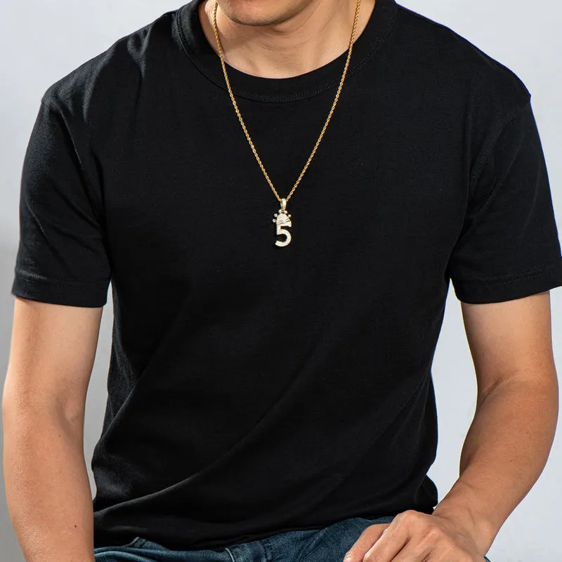Number 5 Hip Hop Created Diamond Pendant Necklace 23.62''