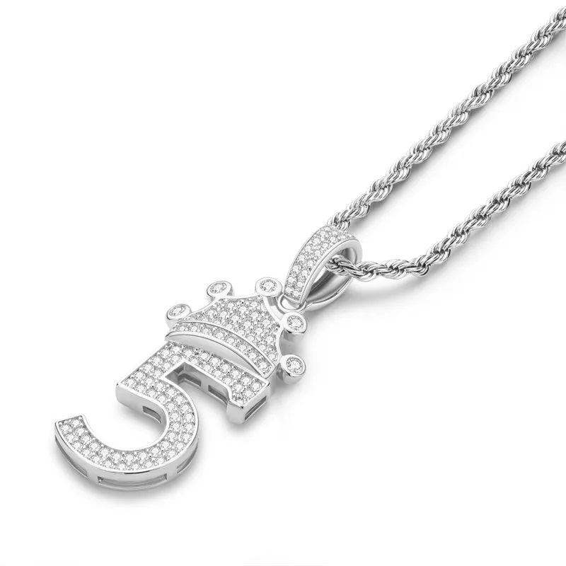 Number 5 Hip Hop Created Diamond Pendant Necklace 23.62''