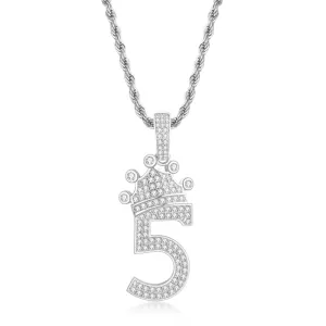 Number 5 Hip Hop Created Diamond Pendant Necklace 23.62''