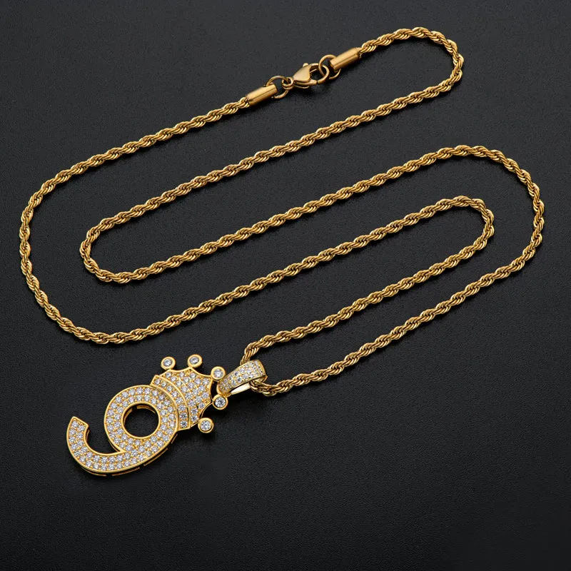 Number 9 Hip-Hop Created Diamond Pendant Necklace 23.62''