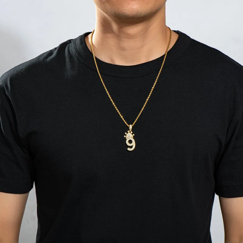 Number 9 Hip-Hop Created Diamond Pendant Necklace 23.62''