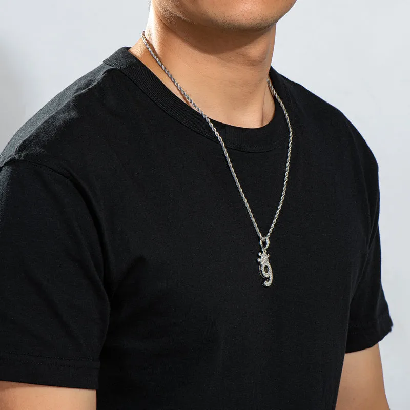 Number 9 Hip-Hop Created Diamond Pendant Necklace 23.62''