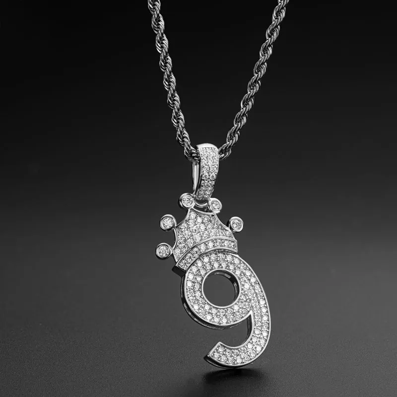 Number 9 Hip-Hop Created Diamond Pendant Necklace 23.62''