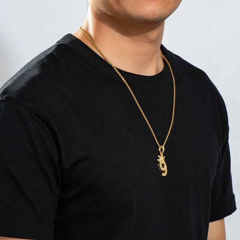 Number 9 Hip-Hop Created Diamond Pendant Necklace 23.62''