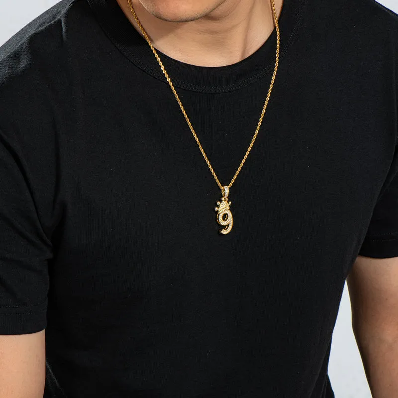 Number 9 Hip-Hop Created Diamond Pendant Necklace 23.62''