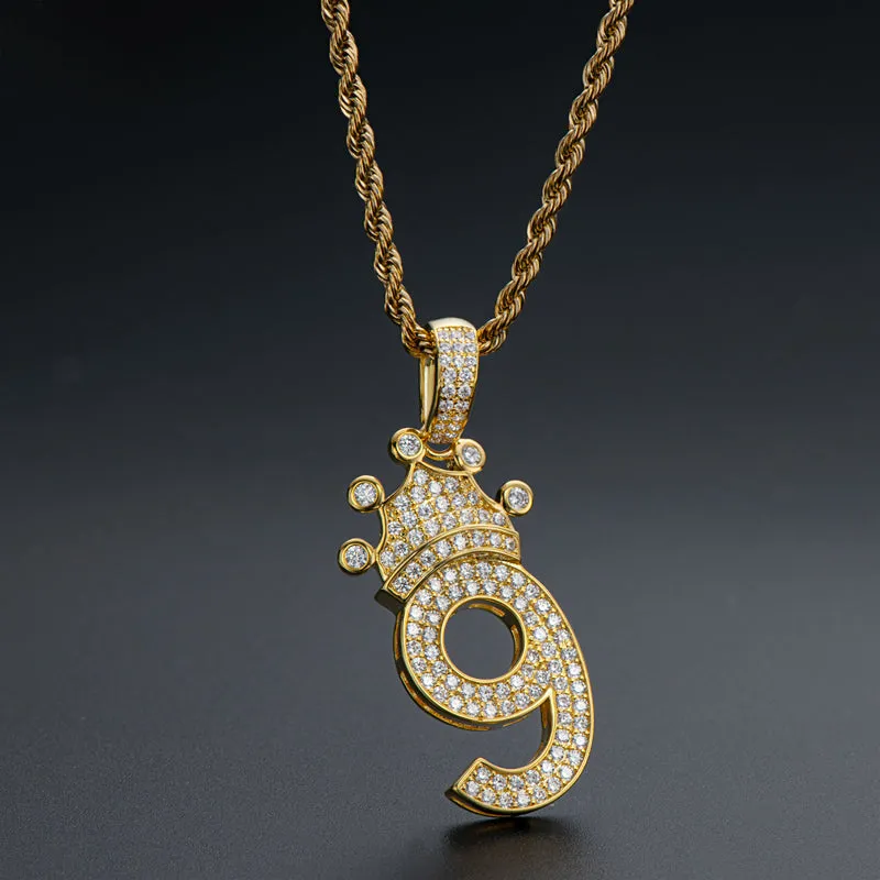 Number 9 Hip-Hop Created Diamond Pendant Necklace 23.62''