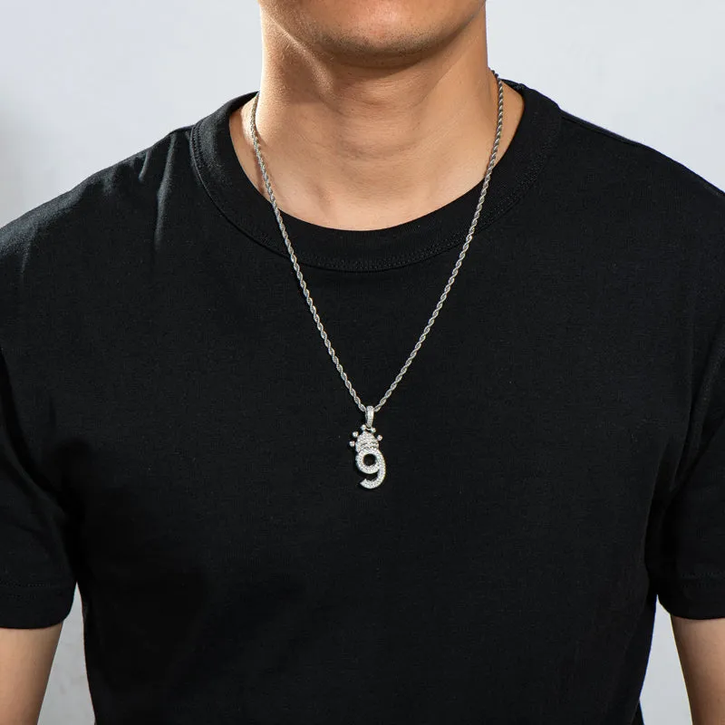 Number 9 Hip-Hop Created Diamond Pendant Necklace 23.62''