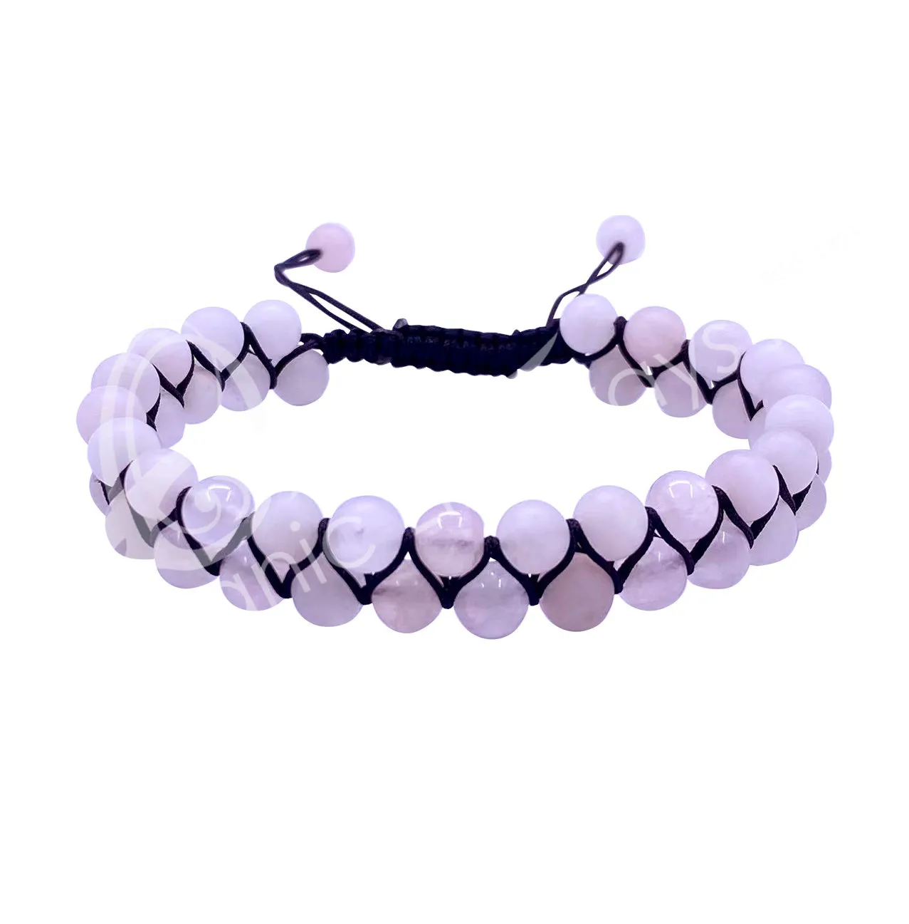 Oceanic - Rose Quartz Double Row Adjustable Beaded Bracelet