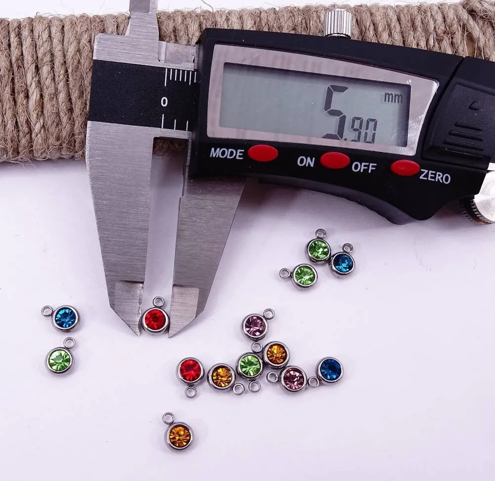 October Birthstone, birth month charm, birthstone charm, wholesale charm, stainless steel charm