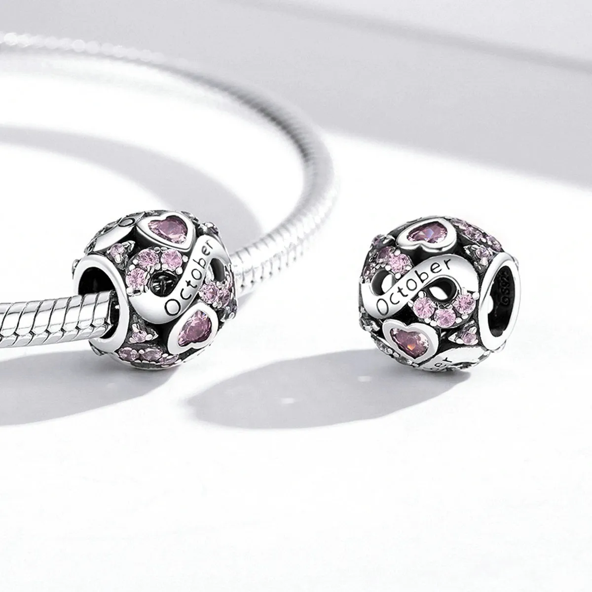 October Infinity Birthstone Charm