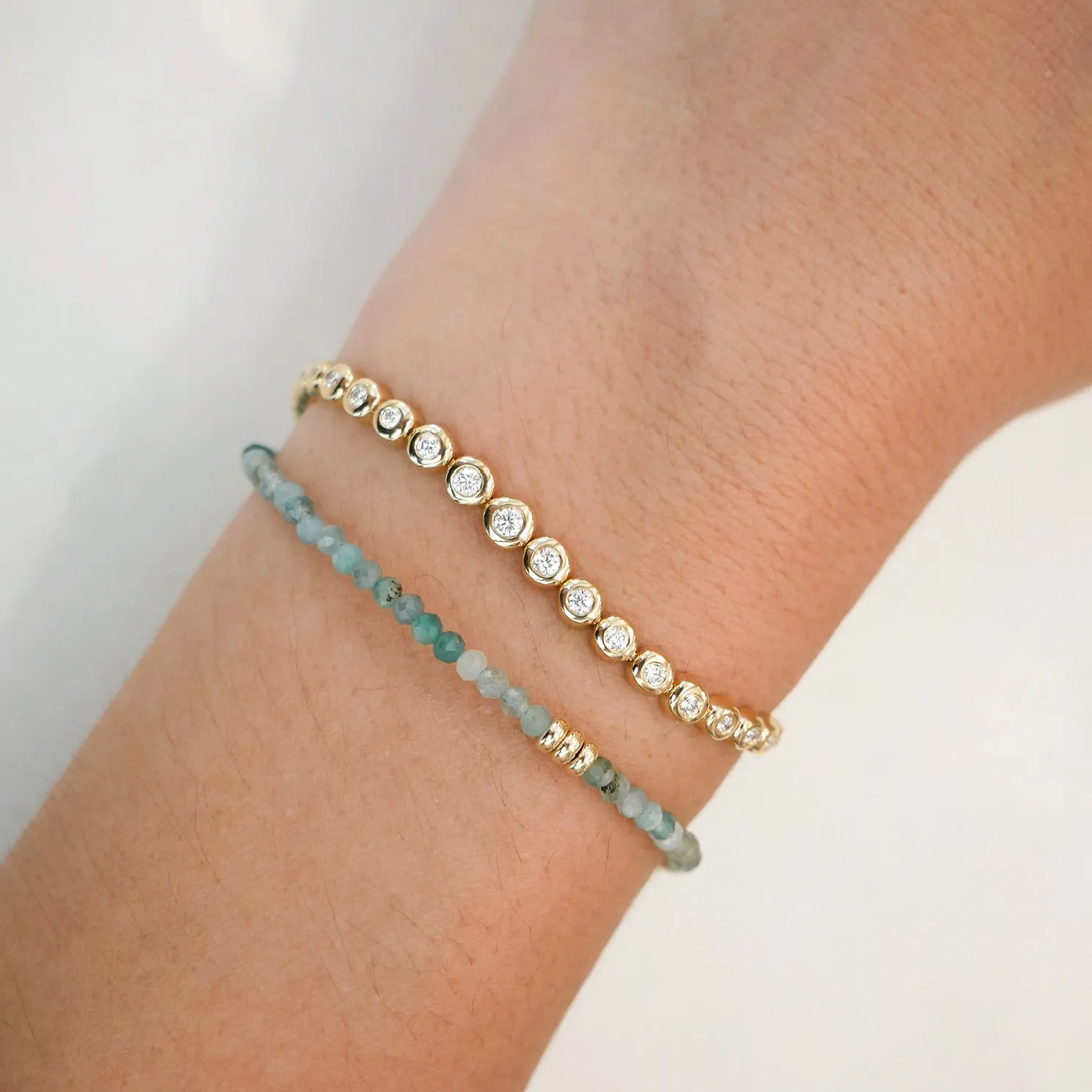 Ombré Tourmaline Birthstone Bead Bracelet